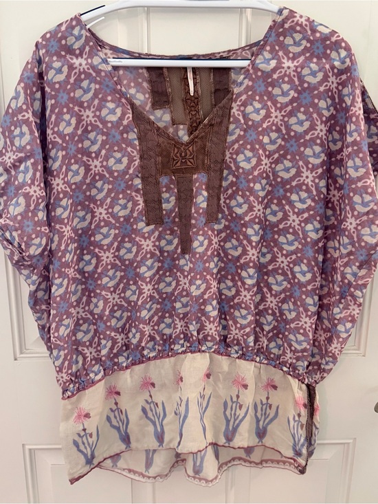 Free People Tops - Free People Top M | Embroidered Floral Boho Cottagecore